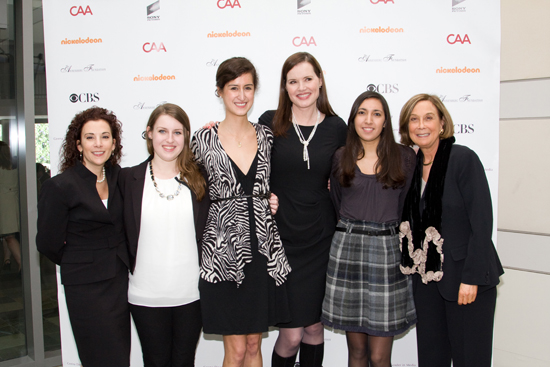 There I am (second from the left) with Geena Davis in LA, debuting our video series at her first annual symposium for GDIGM. Geena is a BU alum just like me and I find that to be pretty neat.