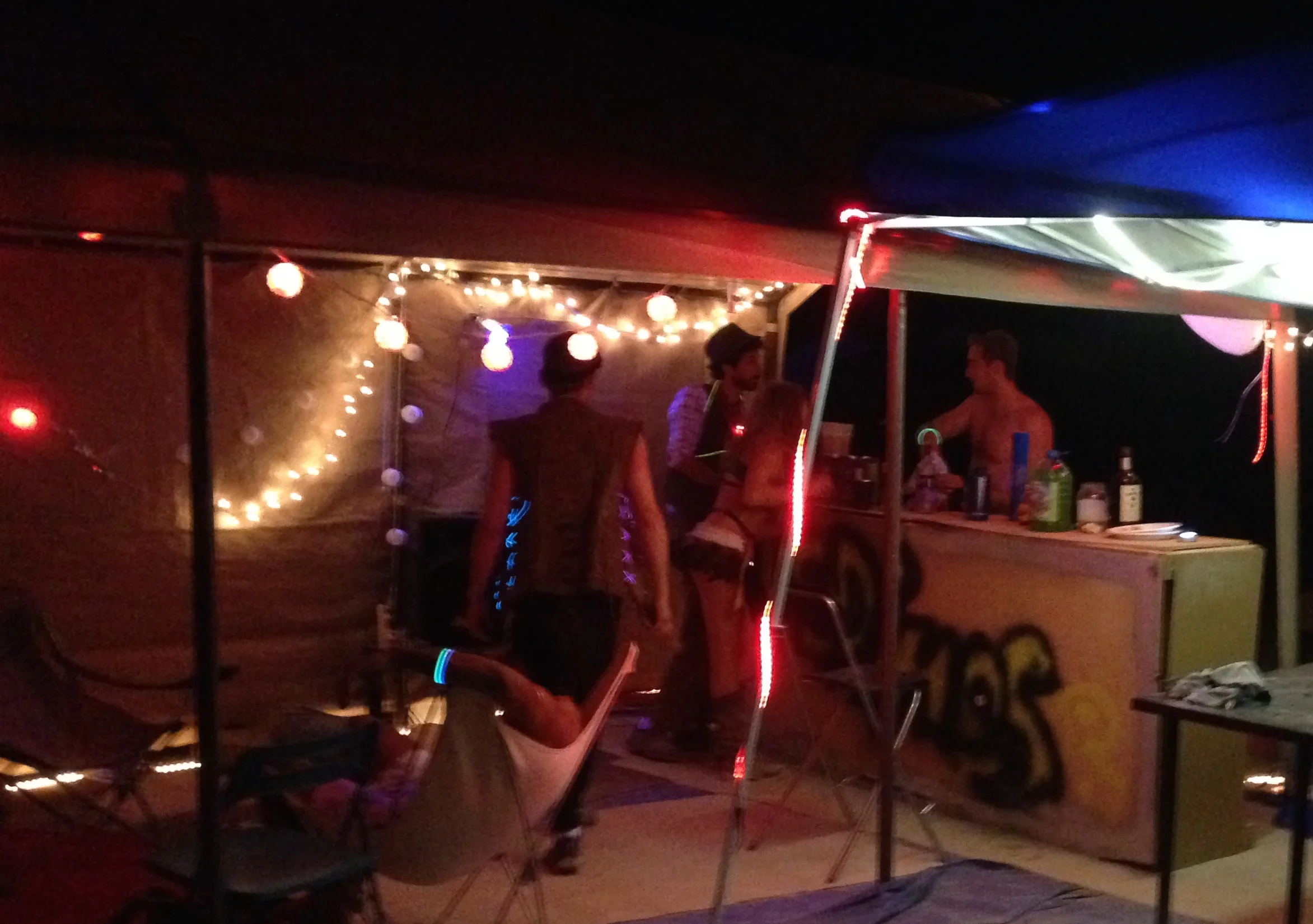 Giving away smoothie cocktails during a bar night at my cam