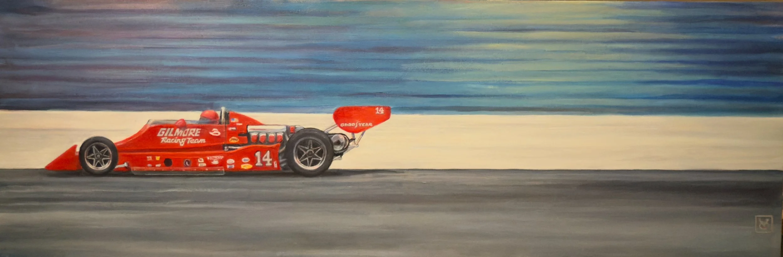  Four Time Winners series- A.J. Foyt  12"X34" acrylic on canvas 