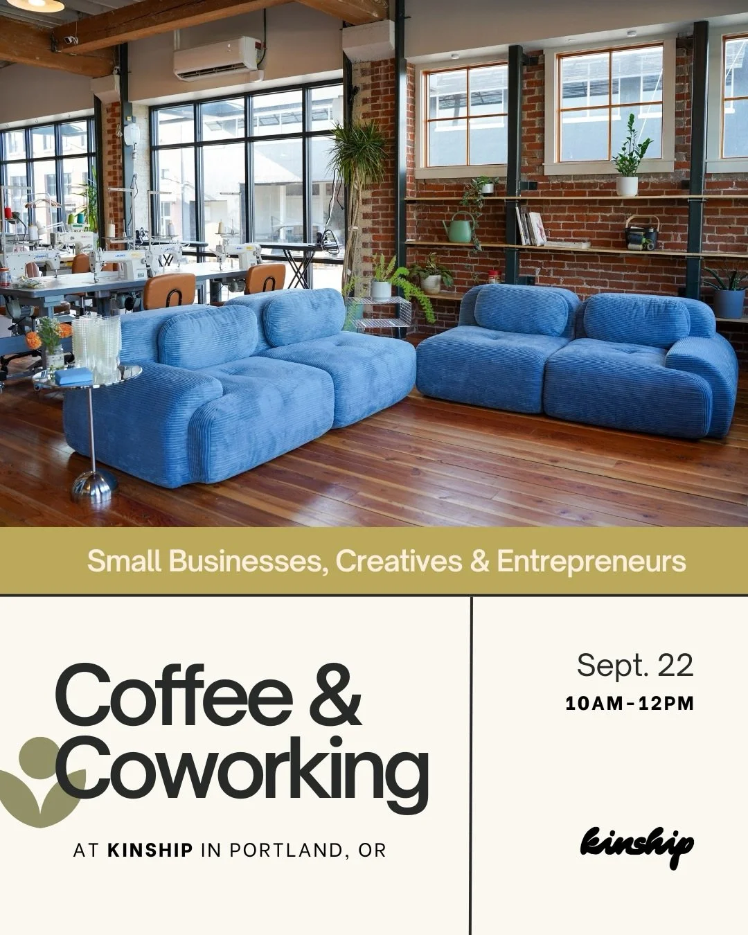 Some rooms just hold a different energy.

On September 22nd, our signature coworking experience returns to Portland, Oregon at Kinship, and we would love for you to join us. ☕️

The morning opens with a guided meditation, a moment to arrive fully bef