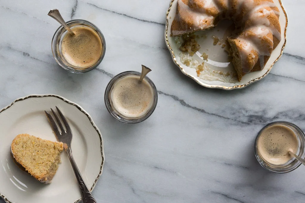 orange-hazelnut bundt cake with rum glaze