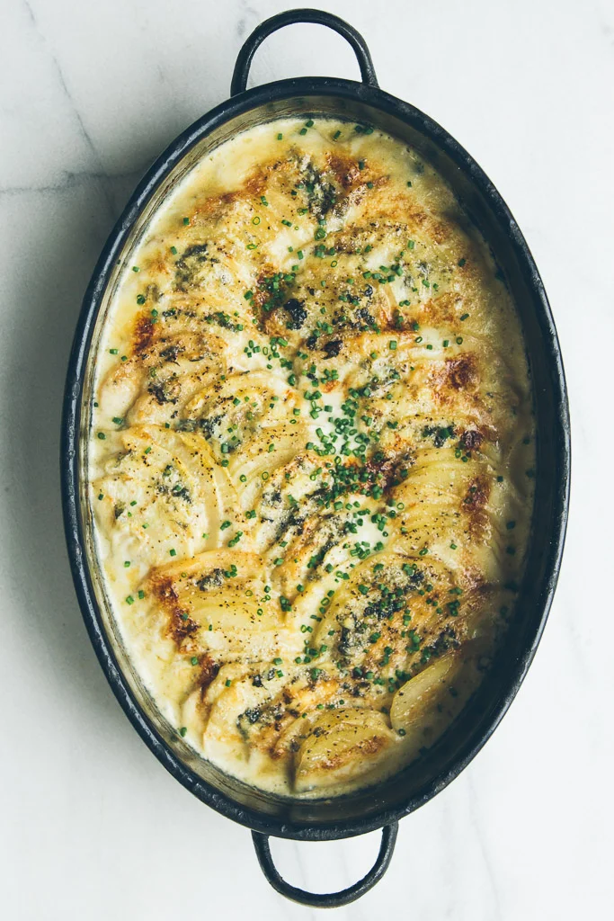 celery root gratin with apple and blue cheese — Milly's Kitchen