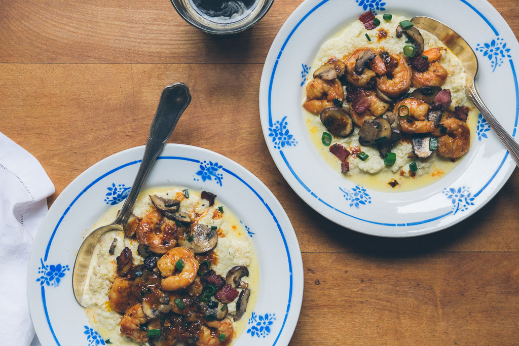 shrimp and cauliflower grits with hot sauce butter — Milly's Kitchen