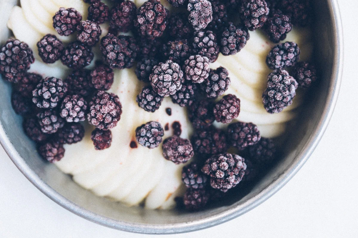 blackberry-pear upside down cake