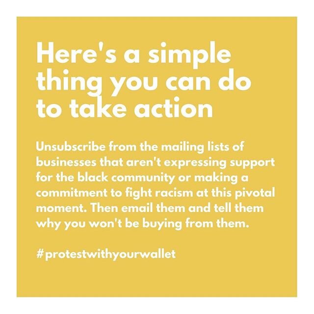 We need to turn this moment into a tidal wave of change. Small things add up. Take action and keep taking action. ⁠⠀
⁠⠀
Here's a simple thing you can start doing today to send a message to businesses that aren't socially aware. Cut and paste this tex