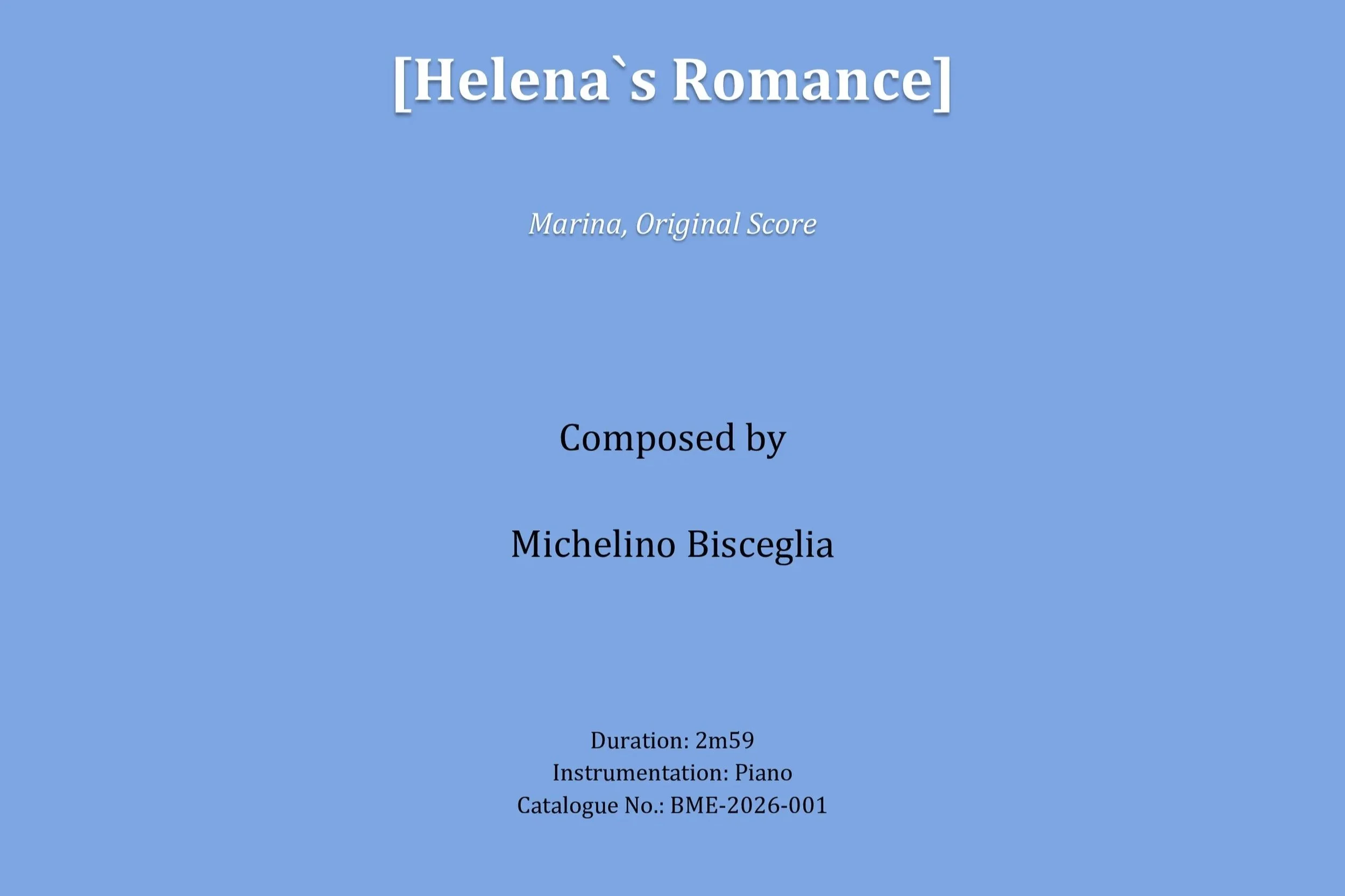 Helena`s Romance - Digital Score