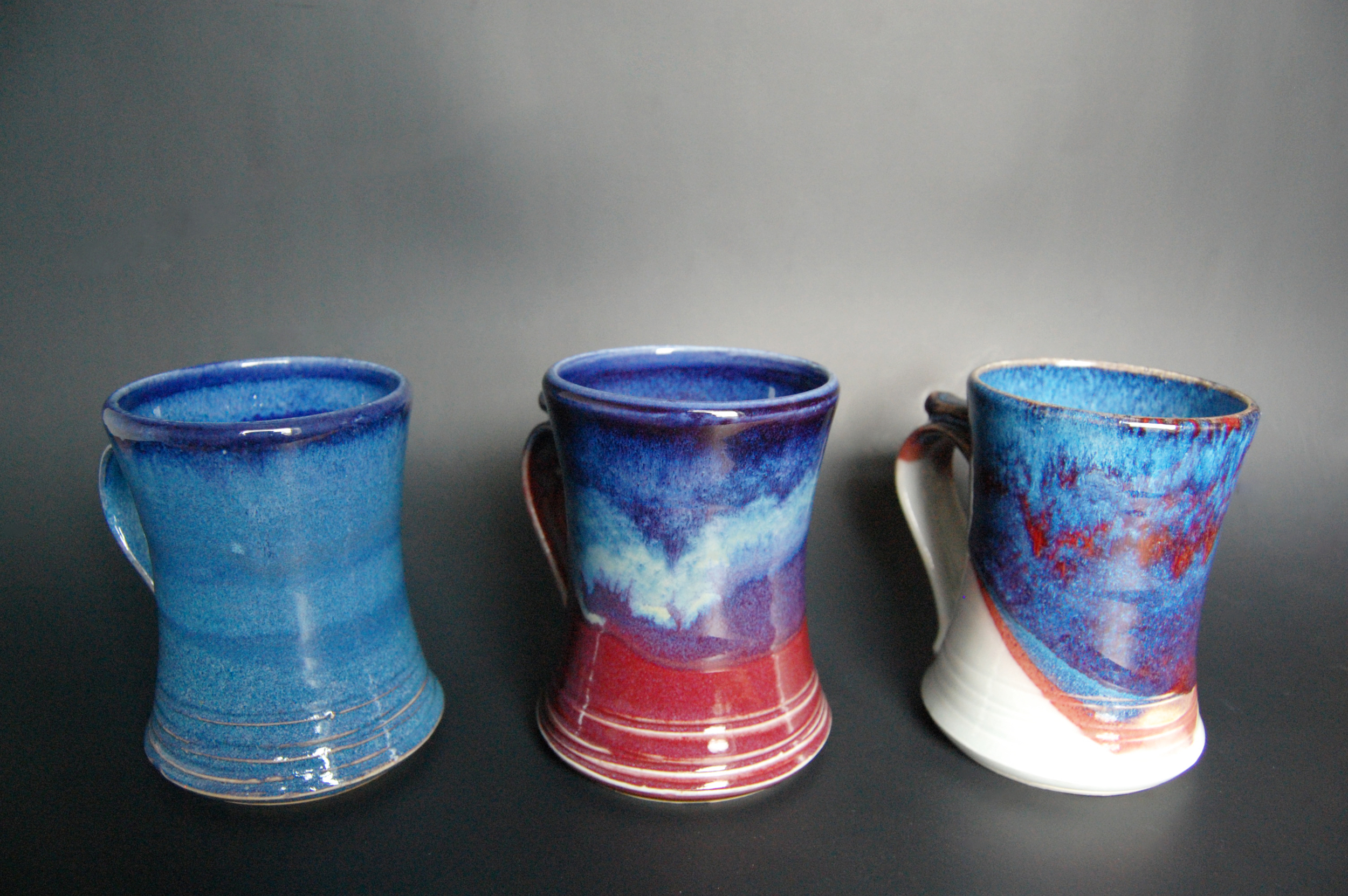 Excited with how the glazes on these mugs turned out.