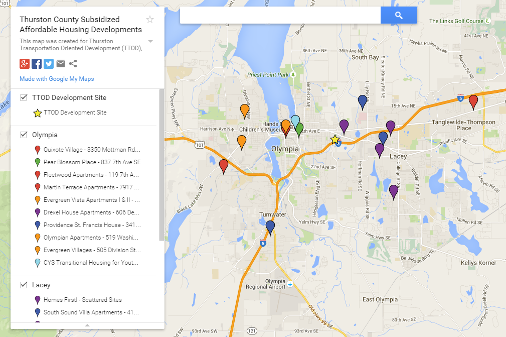 Interactive Affordable Housing Map of Thurston County