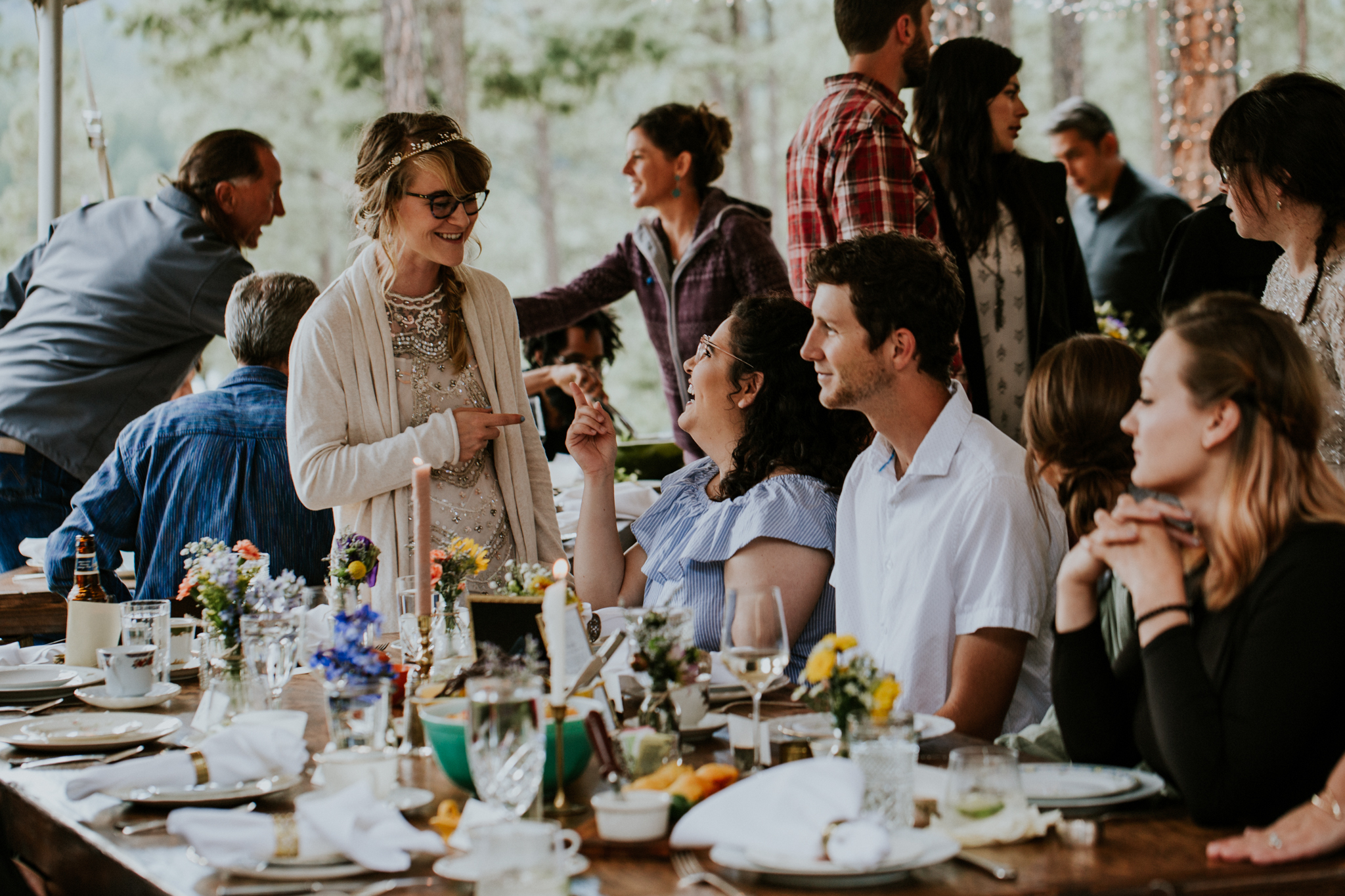 Taos New Mexico Elopement Photographer - tented backyard reception