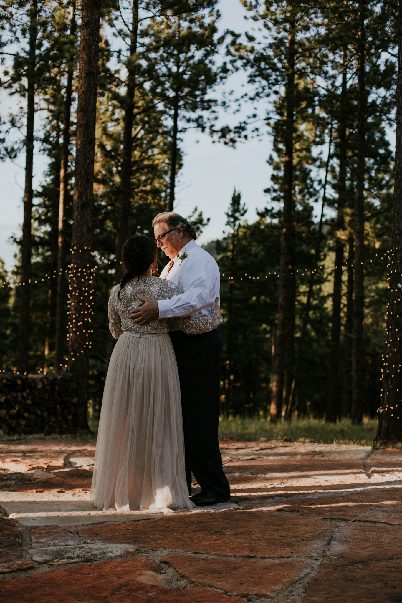 Taos New Mexico Elopement Photographer - tented backyard reception - first dance