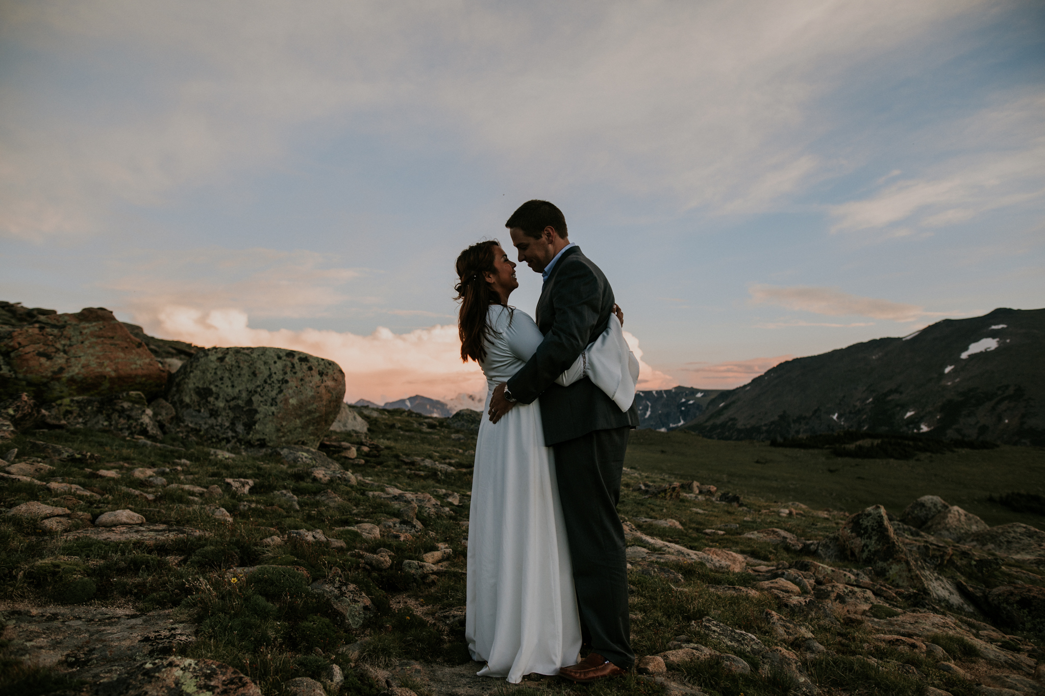 Destination Elopement Photographer - Vow of the Wild - Rocky Mountain National Park - Mountaintop Hiking Elopement - Trail Ridge Road Sunset