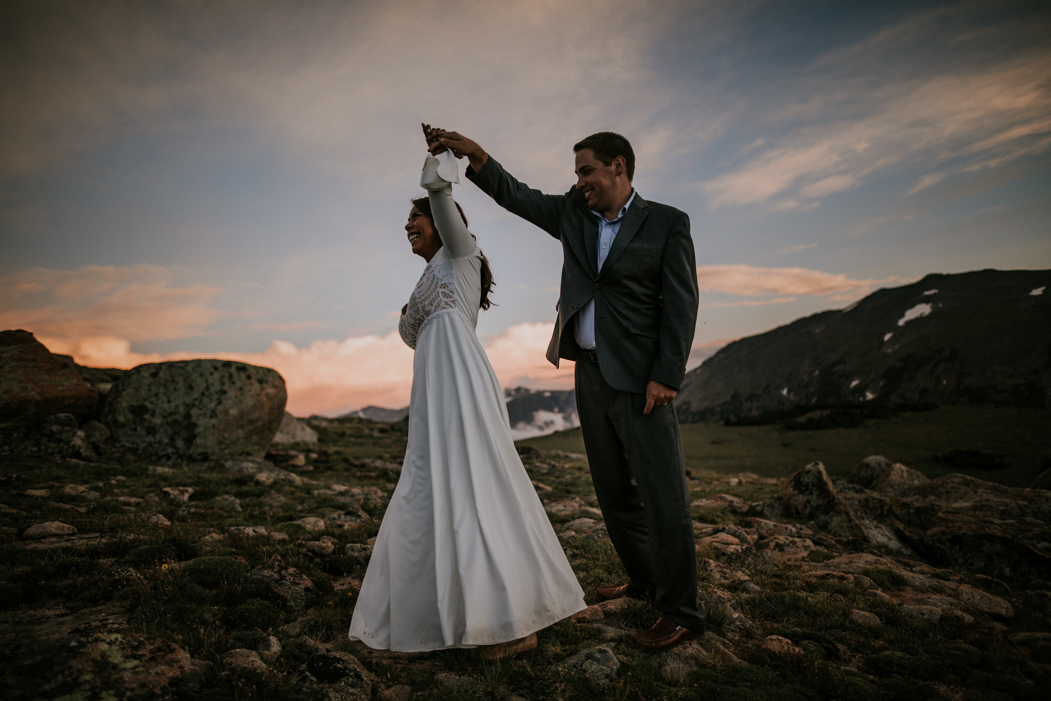Destination Elopement Photographer - Vow of the Wild - Rocky Mountain National Park - Mountaintop Hiking Elopement - Trail Ridge Road Sunset
