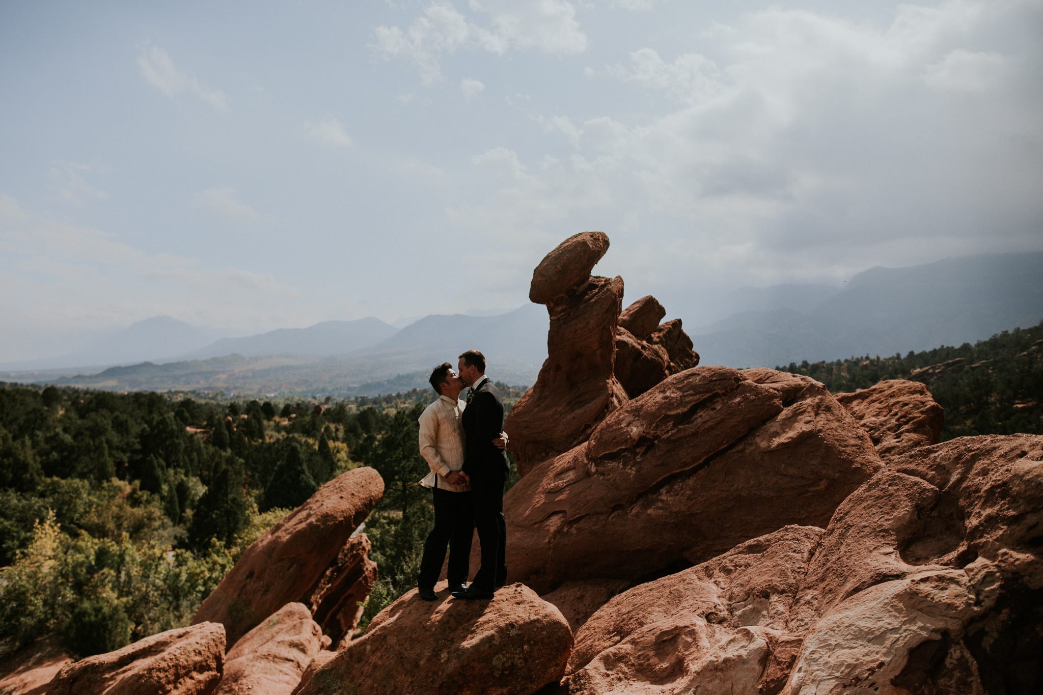 Same Sex Elopement Photographer - Garden of the Gods - Colorado Springs Destination Wedding - Adventure Session
