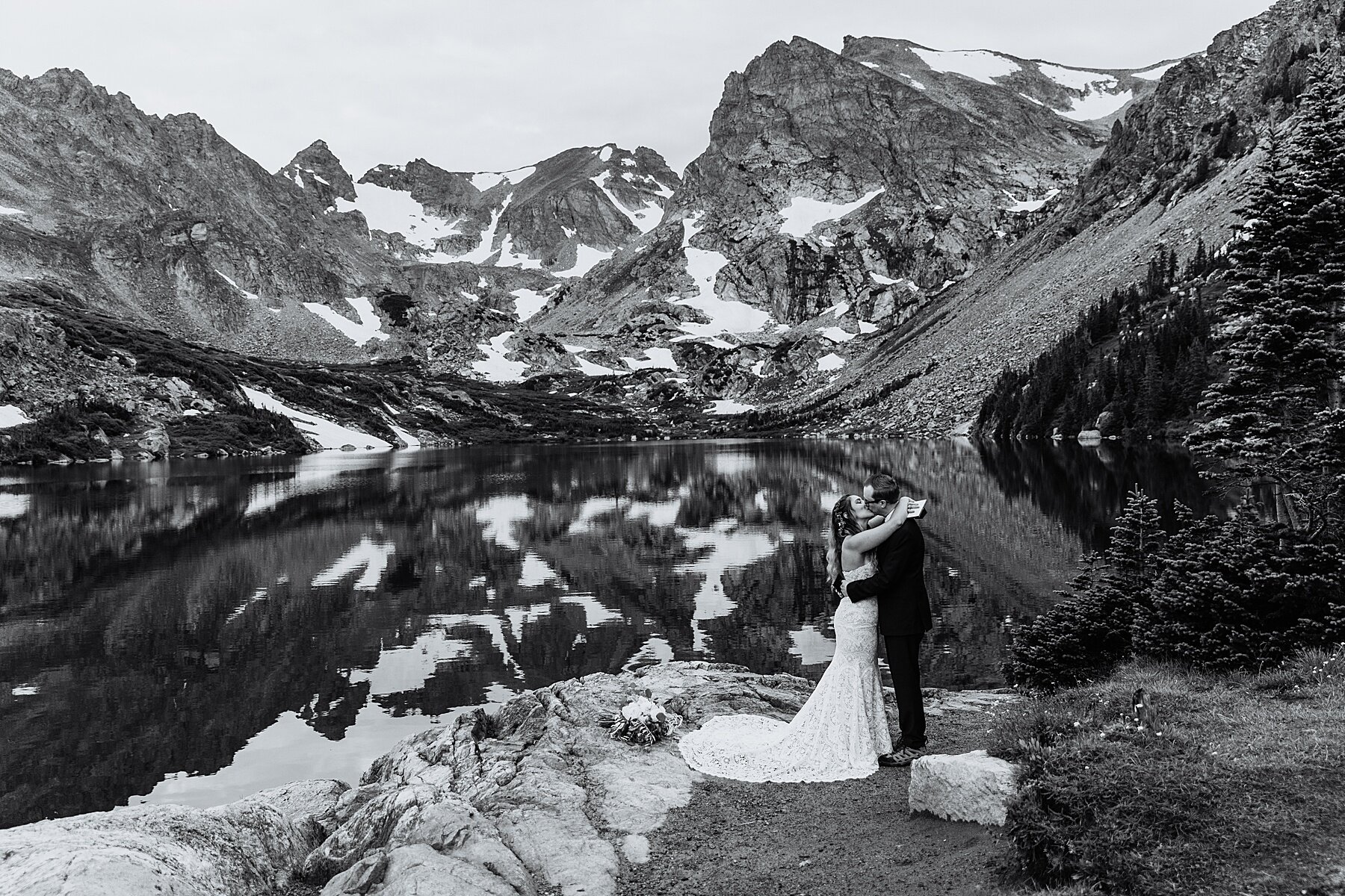 Sunrise Alpine Lake Elopement in the Mountains of Colorado | Vow of the Wild