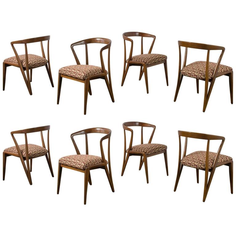 Eight Bertha Schaefer Dining Chairs. Photo: Mid-Century Modern Finds