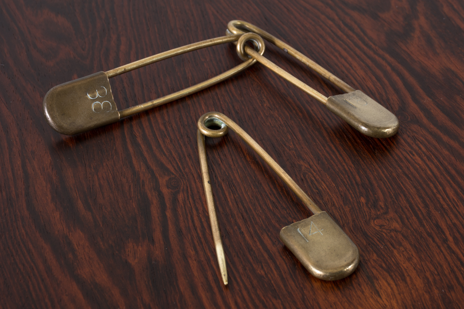 Set of Three Large Vintage Brass Safety Pins — Mid-Century Modern ...