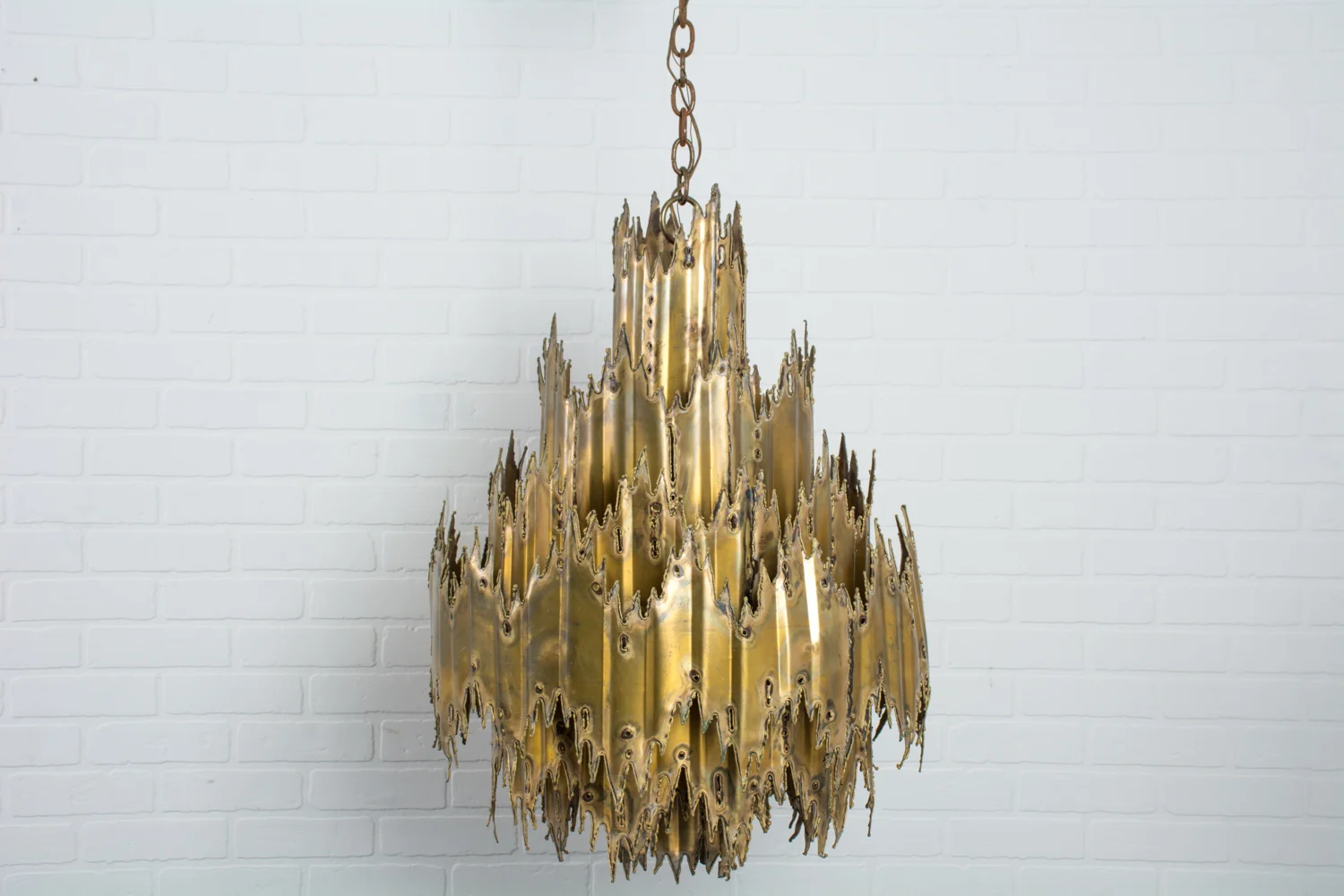 mid century brass chandelier