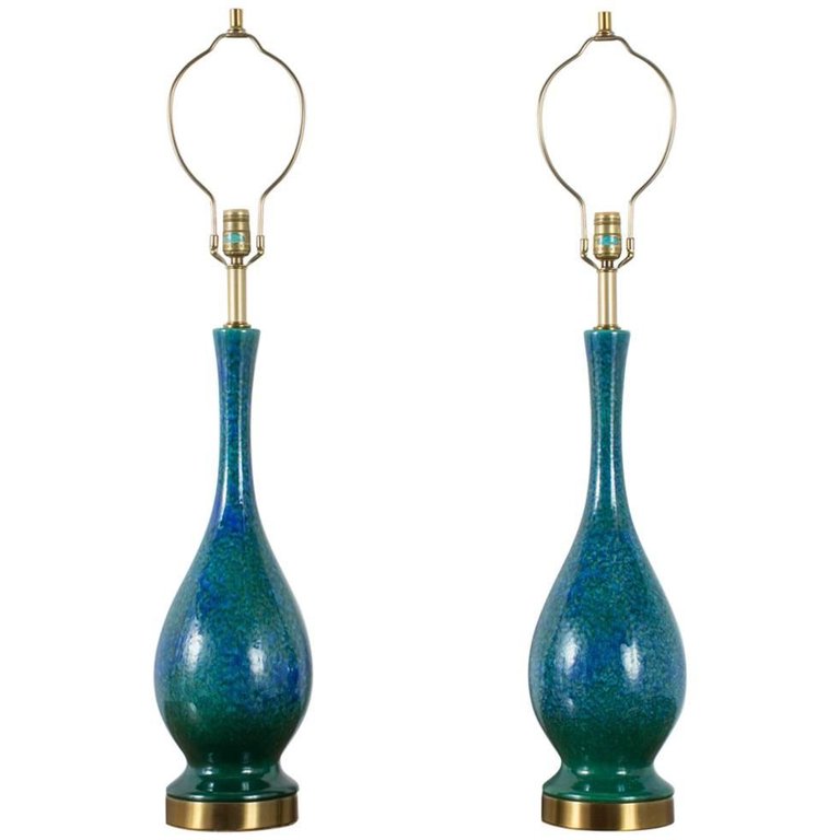 Mid Century Modern Finds, Blue And Green Lamp