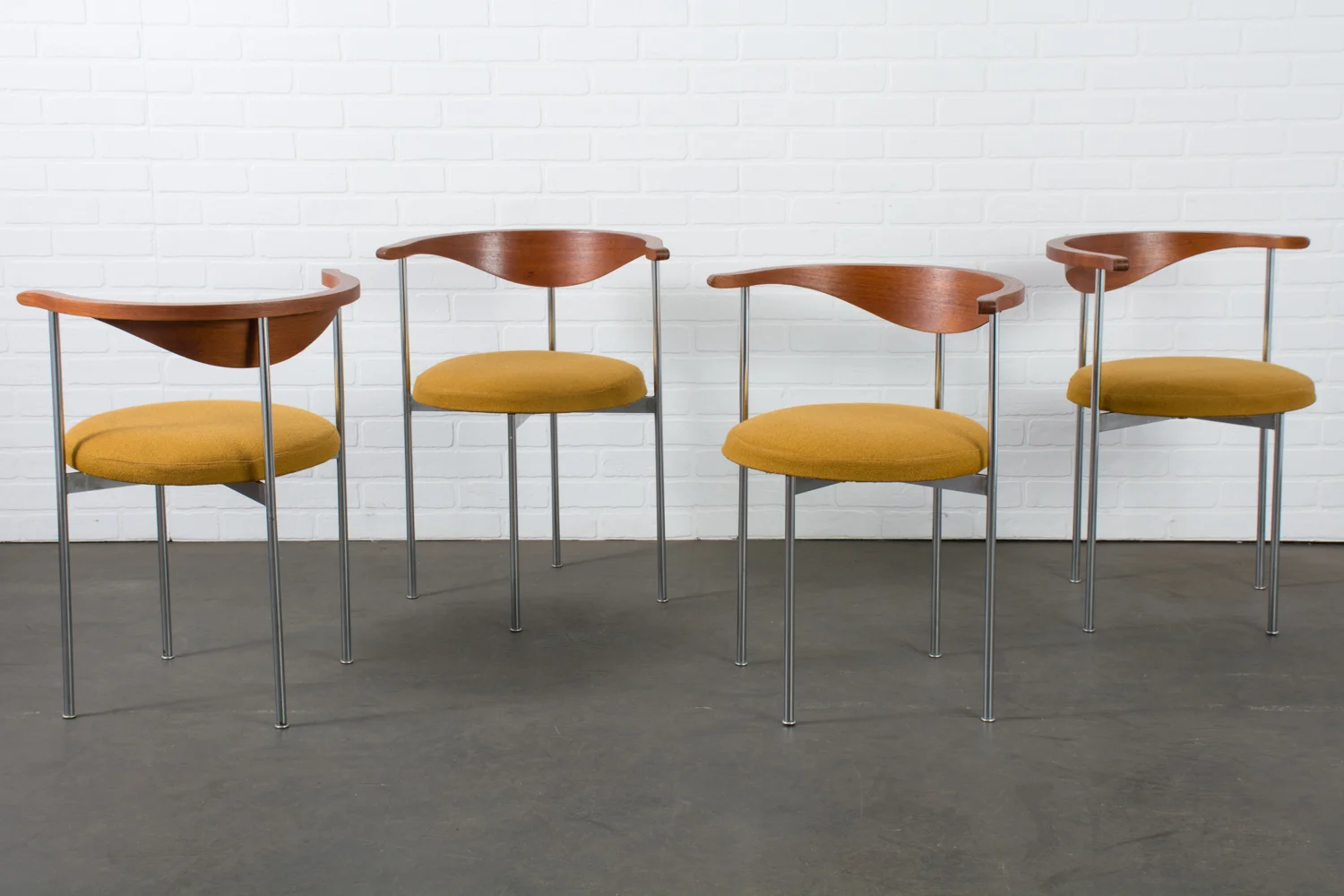 Frederik Sieck for Fritz Hansen Set of Four Model 3200 Chairs