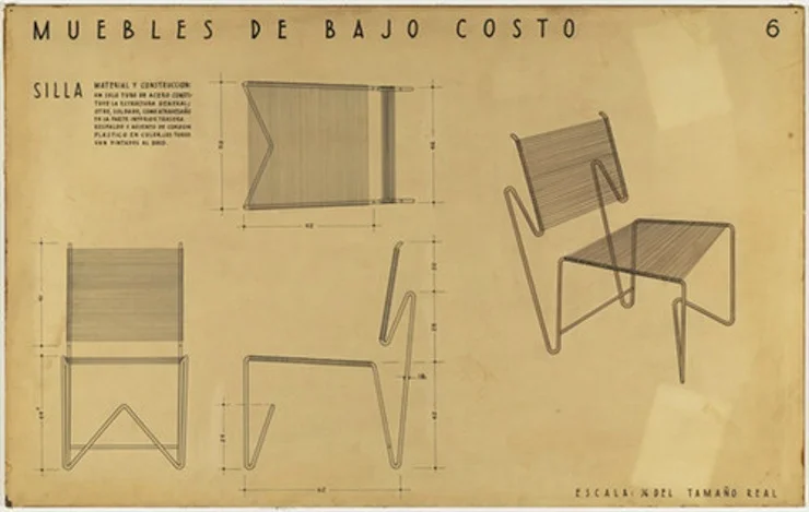 Clara Porset's entry for a MoMA international design competition for low cost furniture, circa 1950, Photo credit: cubamaterial.com