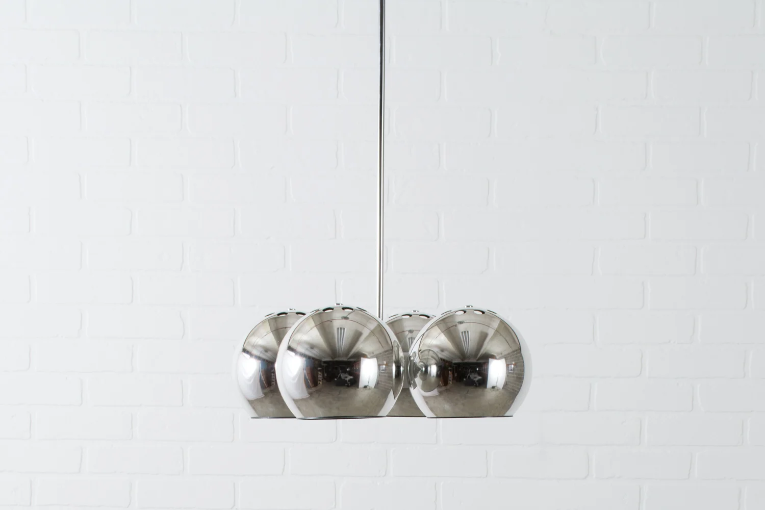 Mid-Century Modern Chrome Pendant Lamp by Lightolier