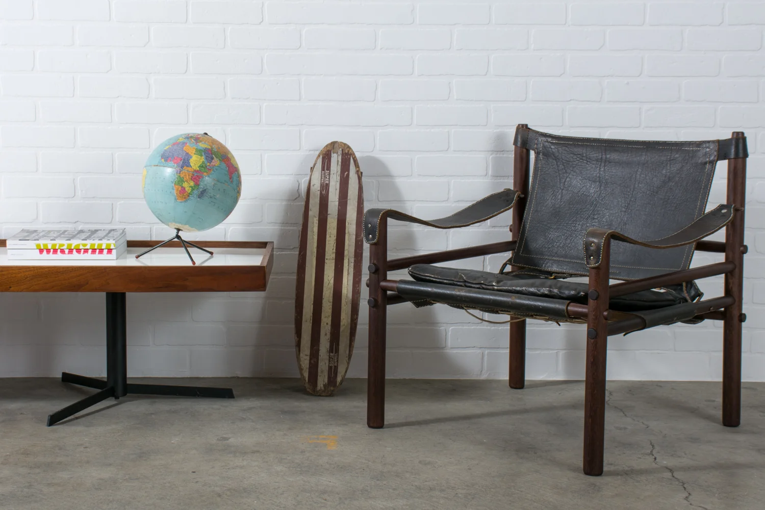 Vintage Mid-Century Repogle Globe with Black Tripod Base