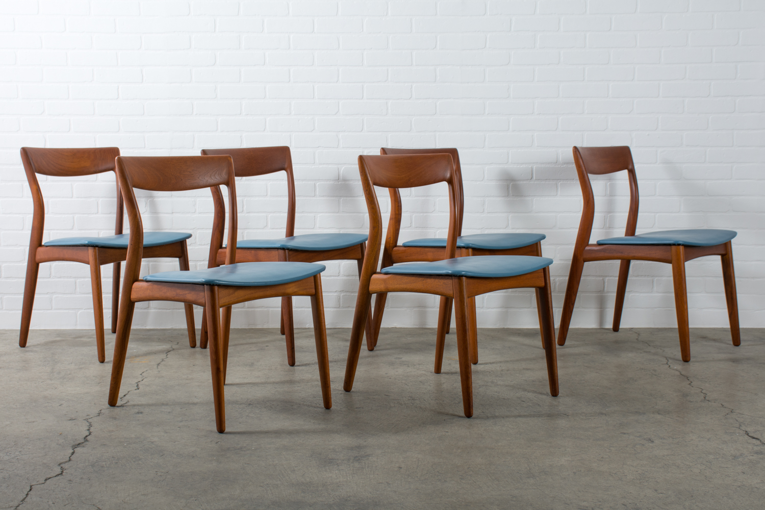 Six Mid-Century Modern Teak Dining Chairs by Viborg Stolefabrik