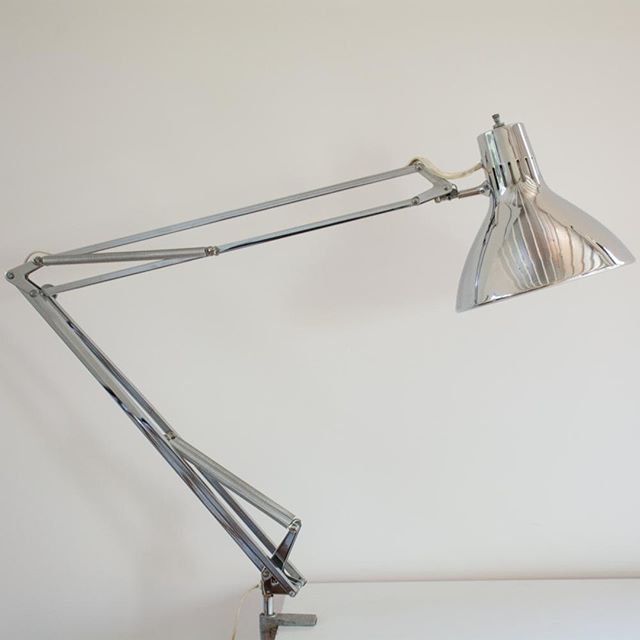 Vintage chrome Luxo task lamp designed by Jacob Jacobsen in 1930s, Norway 🇳🇴 and patented in the US in 1957.