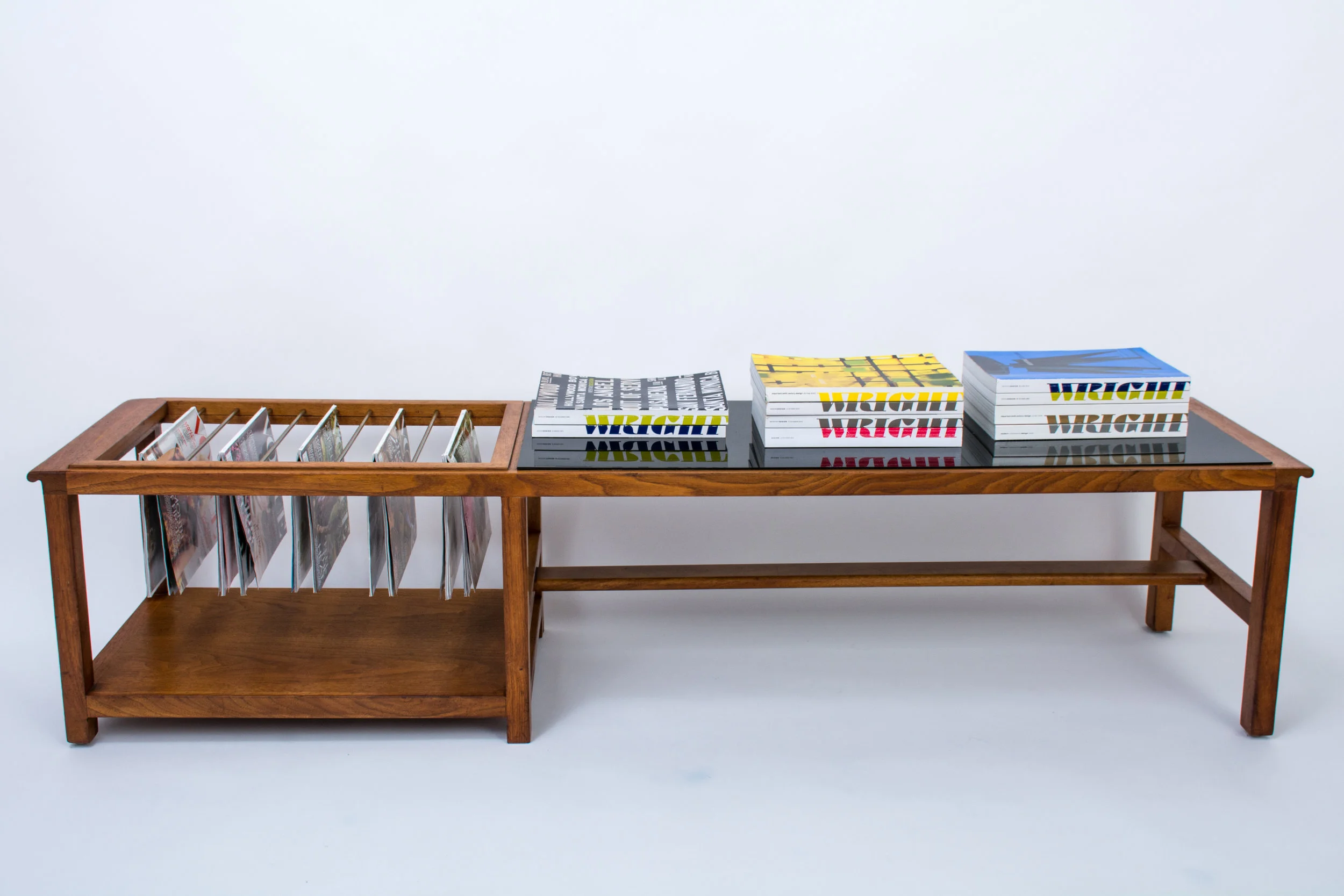 Mid-Century Modern Coffee Table with Magazine Rack by Edward Wormley for Dunbar