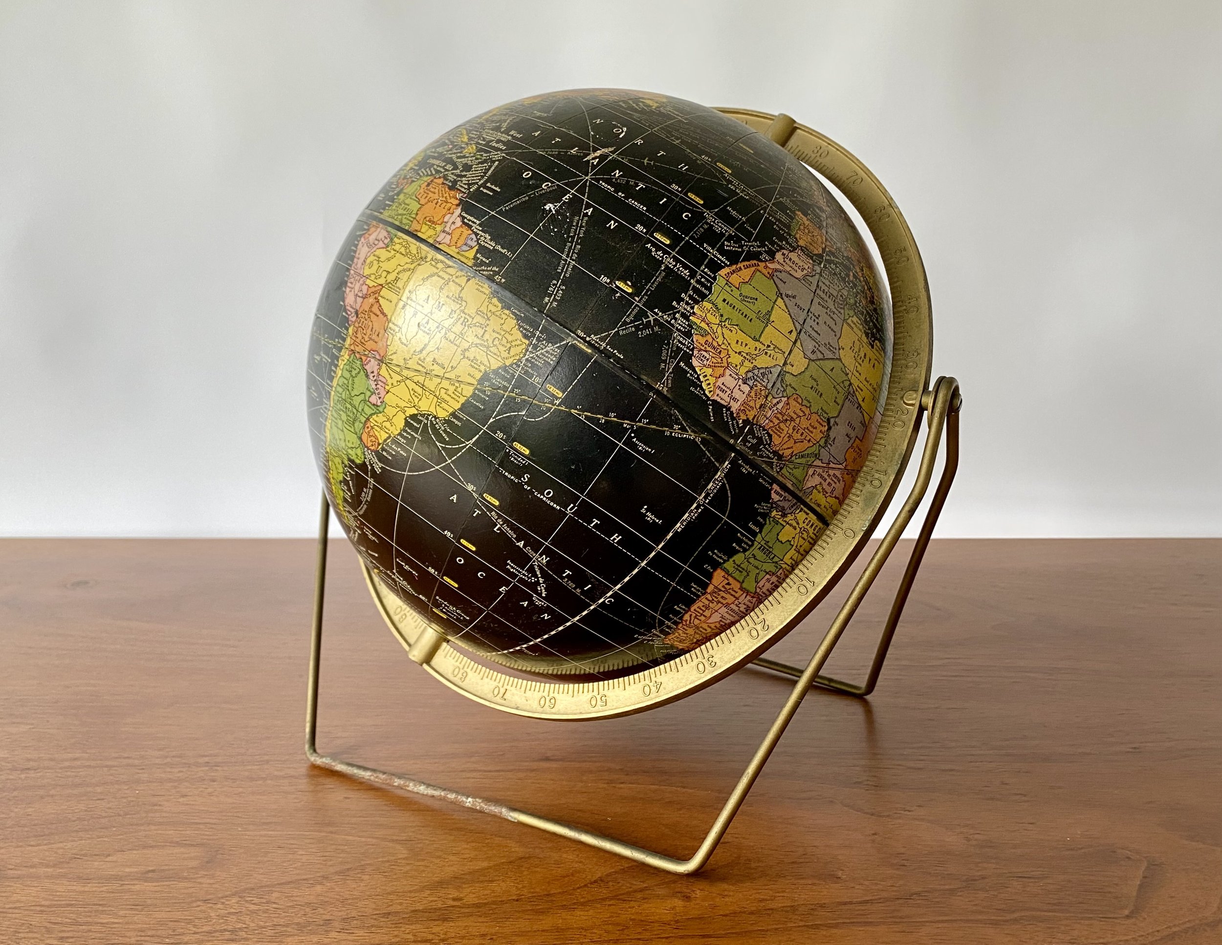 Vintage Mid-Century Black Globe