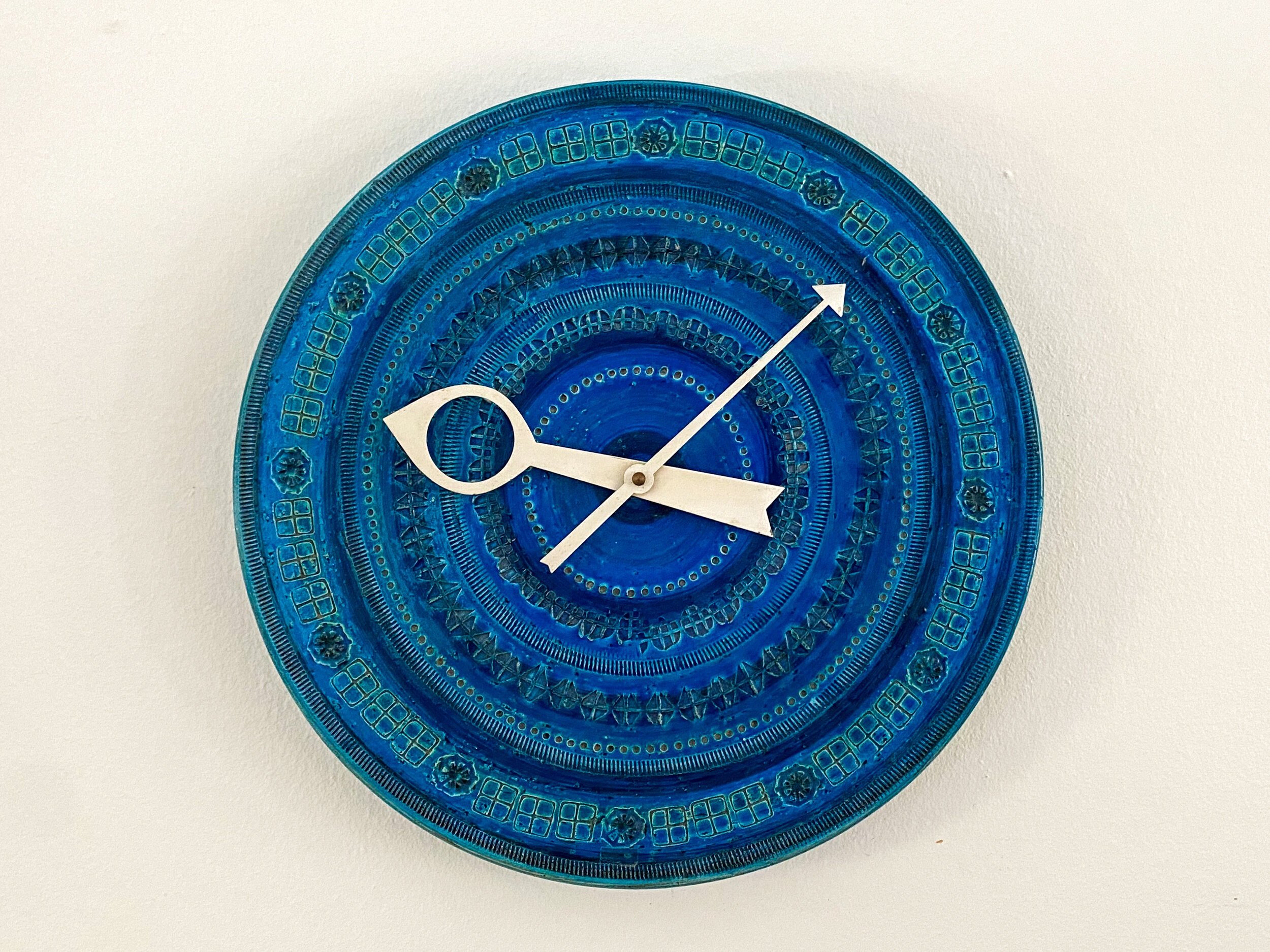 Bitossi 'Rimini Blu' Ceramic Clock for Raymor &amp; Howard Miller