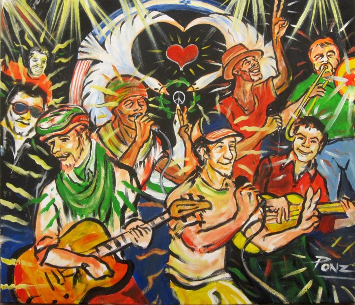 Improvisational Painting made at Painted live at Gallery 29 in Kfar Saba, Israel