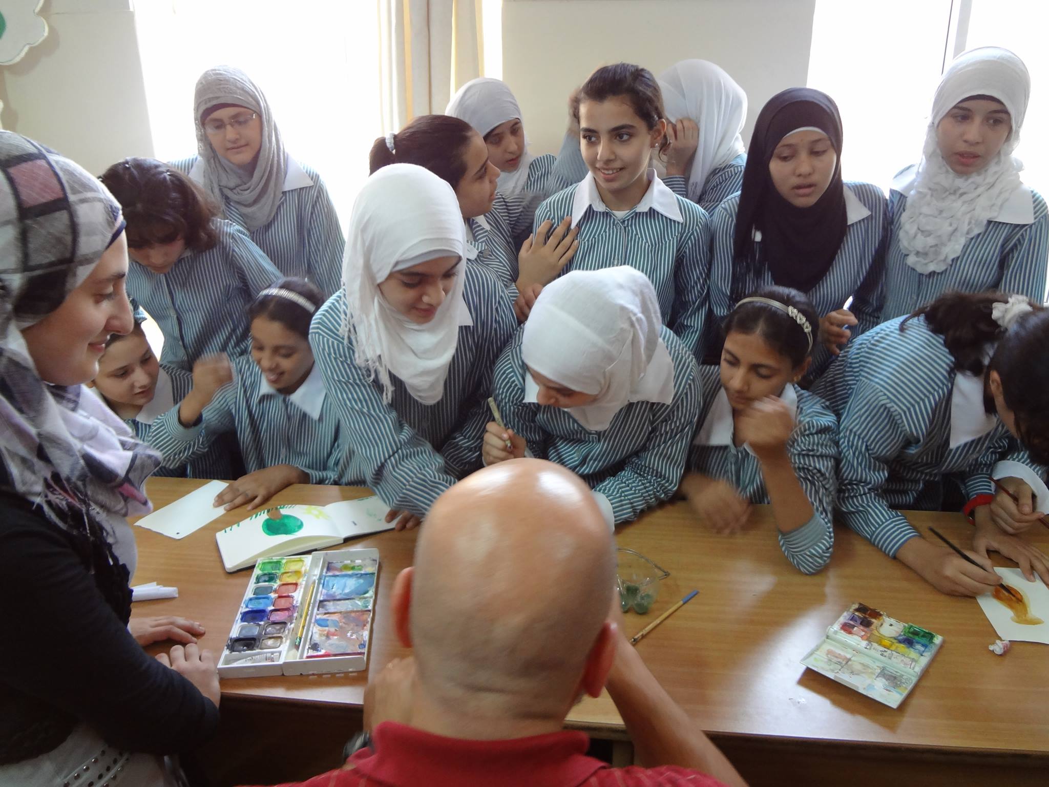 Art with the kids in Qalqilya, Palestine