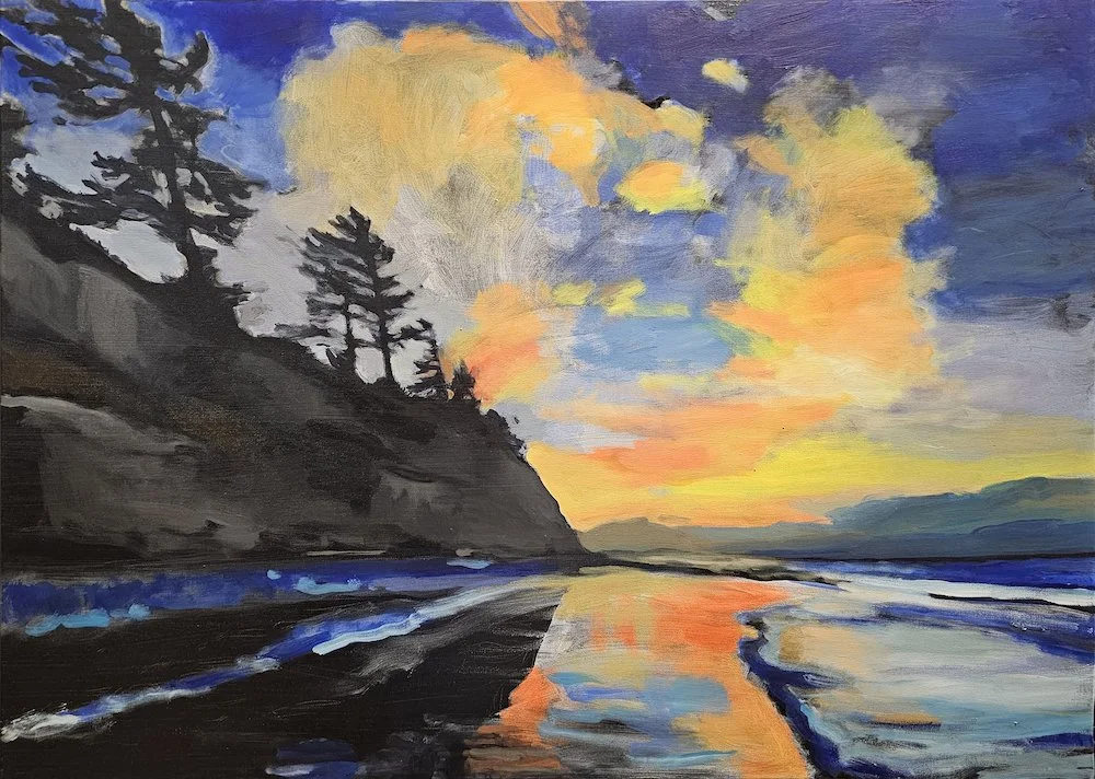 West Beach, distilled - oil on canvas by Timothy Haslet