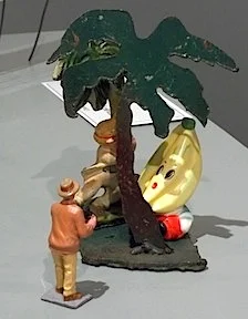 Hurricane Hula found metal palm, plastic figures, frightened bananas $300