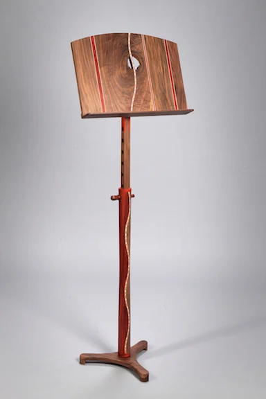 Music Stand walnut,, paduk. inlays SOLD