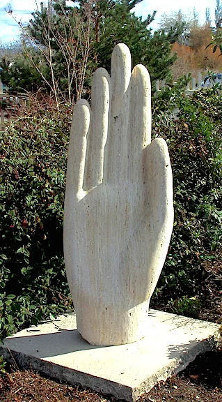 No Fear travertine with limestone base 61" tall $12,000