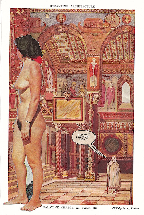 Lesbian? (Lust) collage 6.75 x 10" 