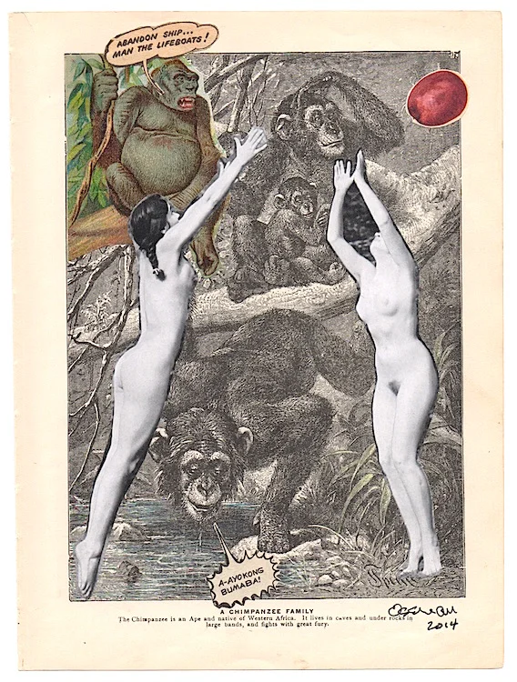 Abandon Ship (Desire) collage 6.75 x 10" 