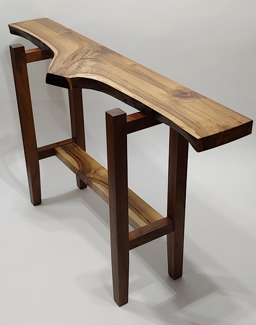 “Out Front” Hallway Table Oregon myrtle, walnut $2,400