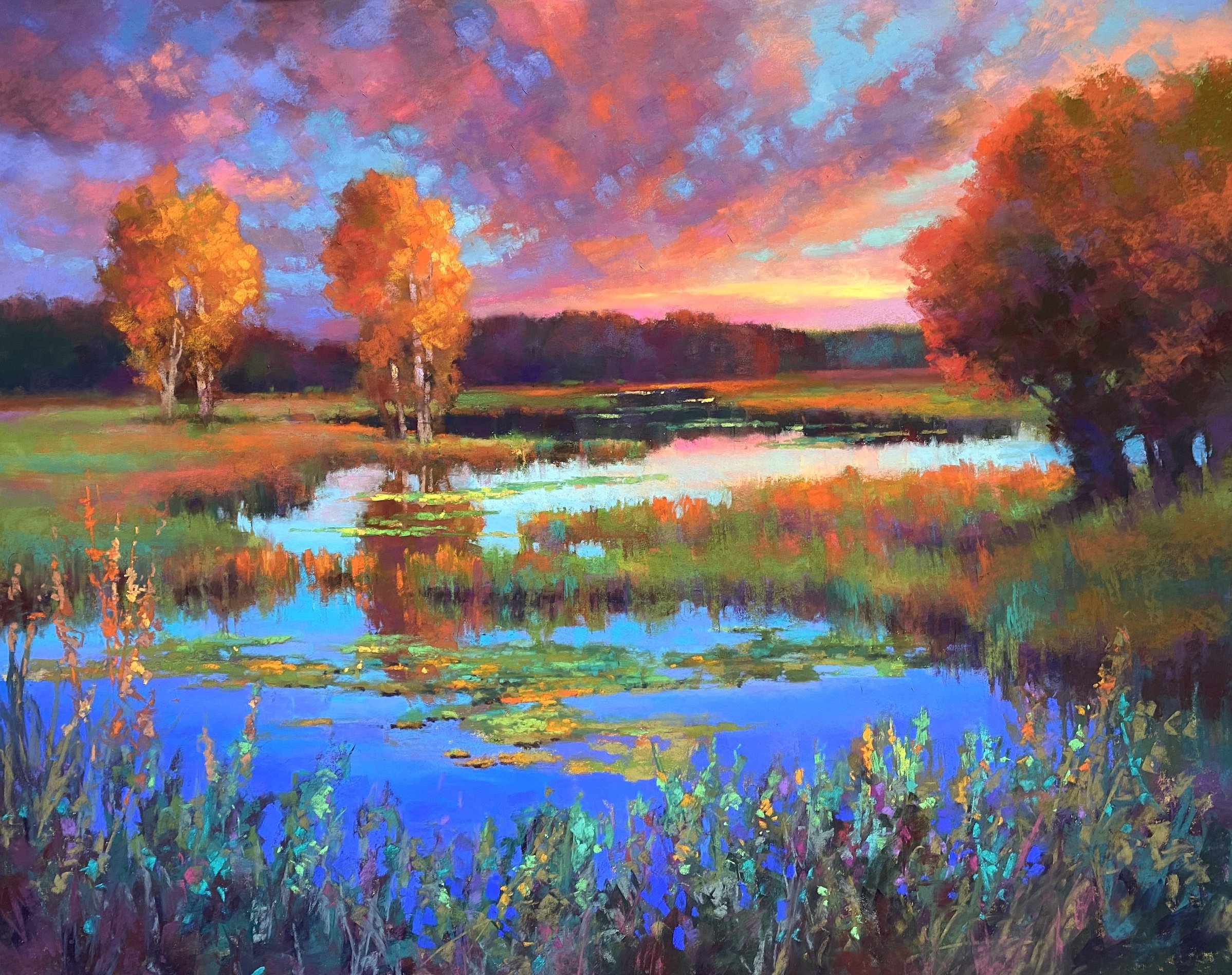 Evening on the Wetlands 32%22 x 40%22 dry pigment pastel web.jpeg