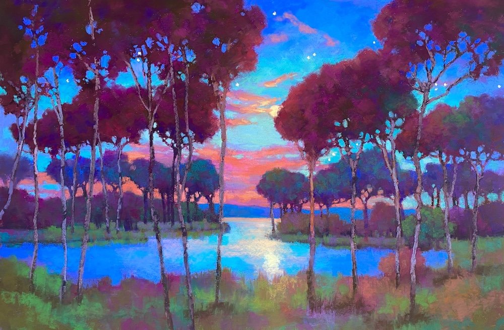 Sunset Moonrise 24%22 x 36%22 dry pigment pastel web.jpeg