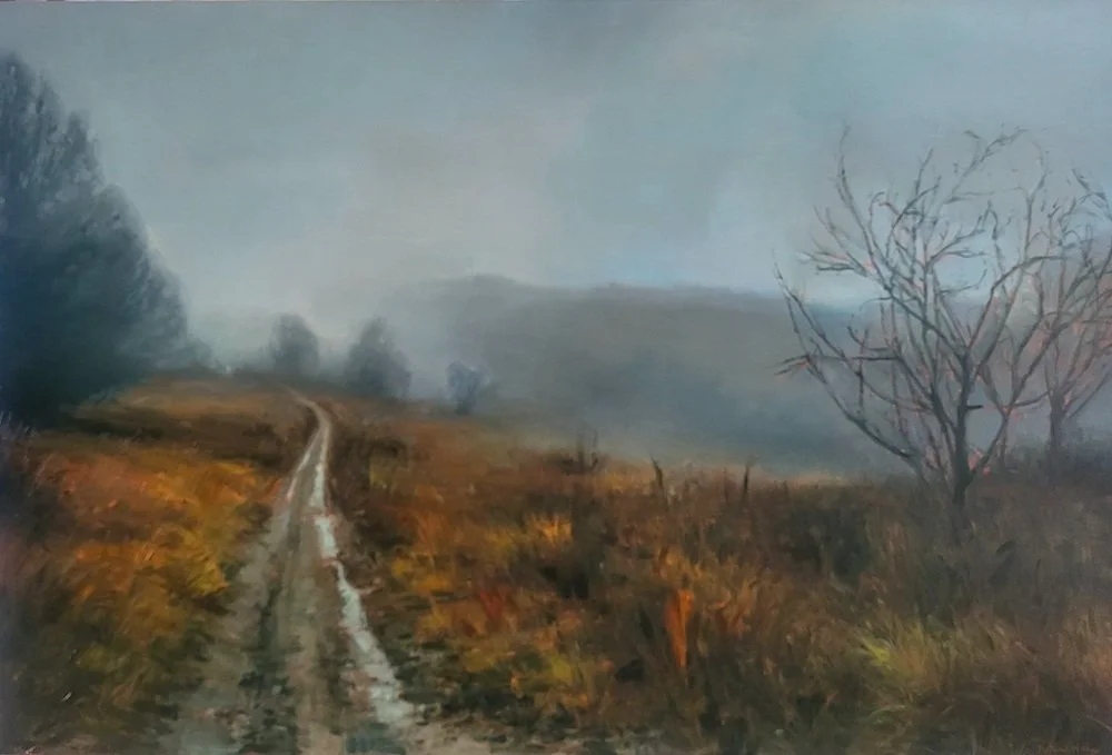 Misty Path - oil on panel by Kathrine Leigh Holley
