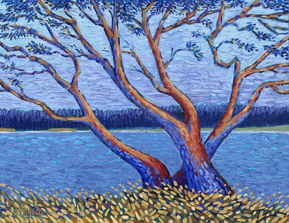 Madrona Way - oil on canvas by Angèle Woolery