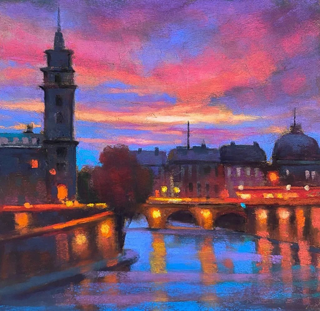 Sunset on the Seine 12x12 pastel - web.jpg
