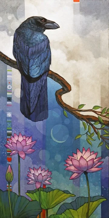 Lotus Moon - oil on canvas by Craig Kosak