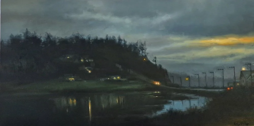 West Beach Road - oil on panel by Kathrine Leigh Holley