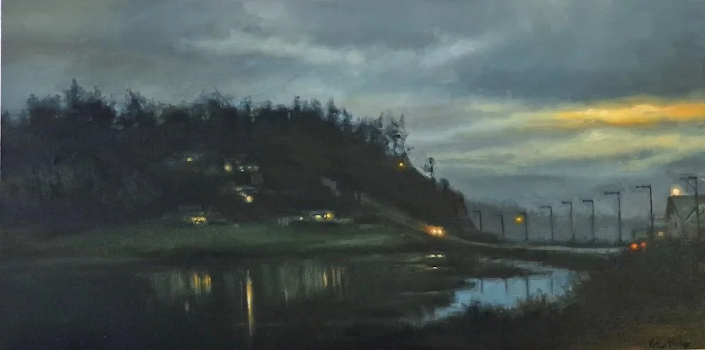 West Beach Road - oil on panel by Kathrine Leigh Holley