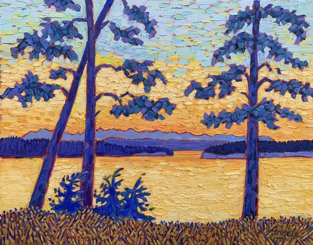 Liquid Gold - oil on canvas by Angèle Woolery