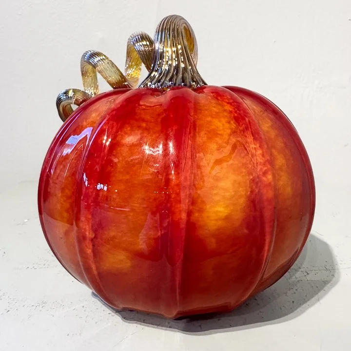 Medium Pumpkin - handblown glass by Robert Adamson